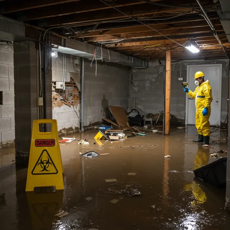 Flooded Basement Electrical Hazard in Sperry, OK Property