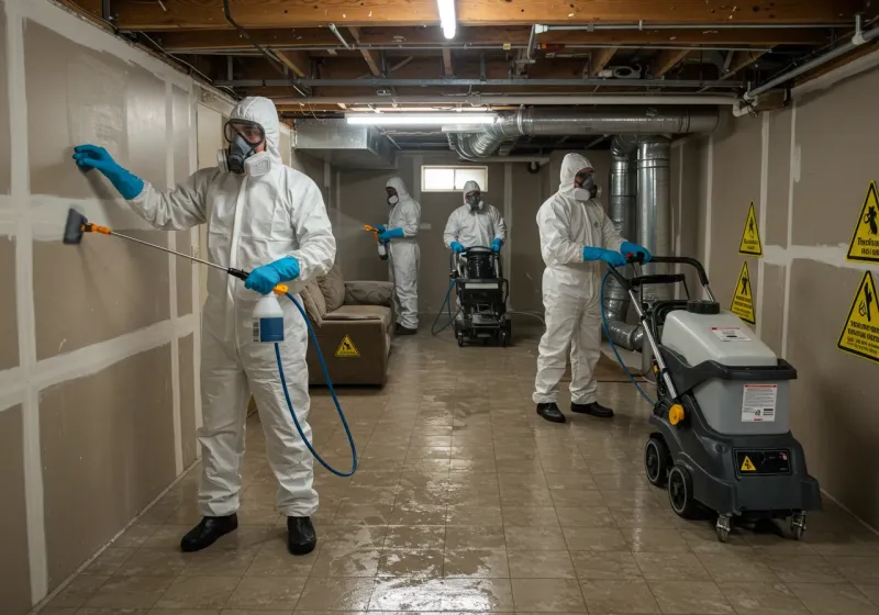 Basement Moisture Removal and Structural Drying process in Sperry, OK
